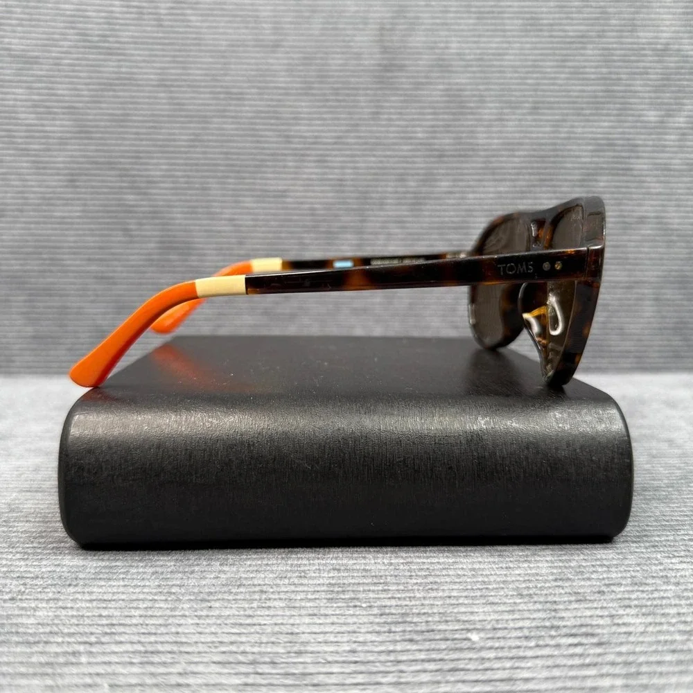 Toms Marco Aviator Sunglasses Tortoiseshell Orange Colorblock Y2k
